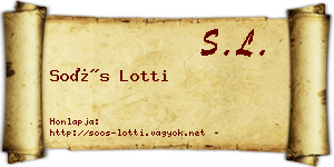 Soós Lotti névjegykártya